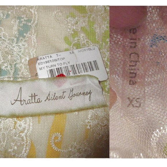 Aratta Silent Journey My Turn To Fly Tunic Top Size XS Embroidered Sleeveless - Picture 5 of 12